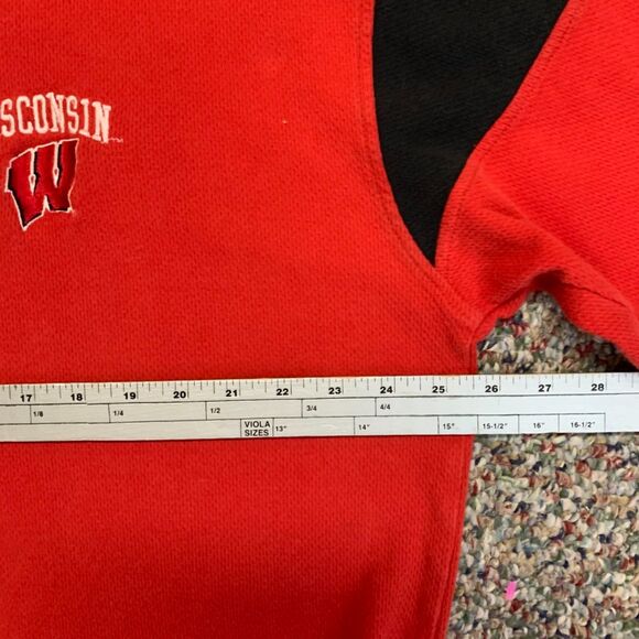 Wisconsin Badgers ProEdge Red With Black Details Short Sleeve Polo Shirt Size XL - Picture 13 of 14